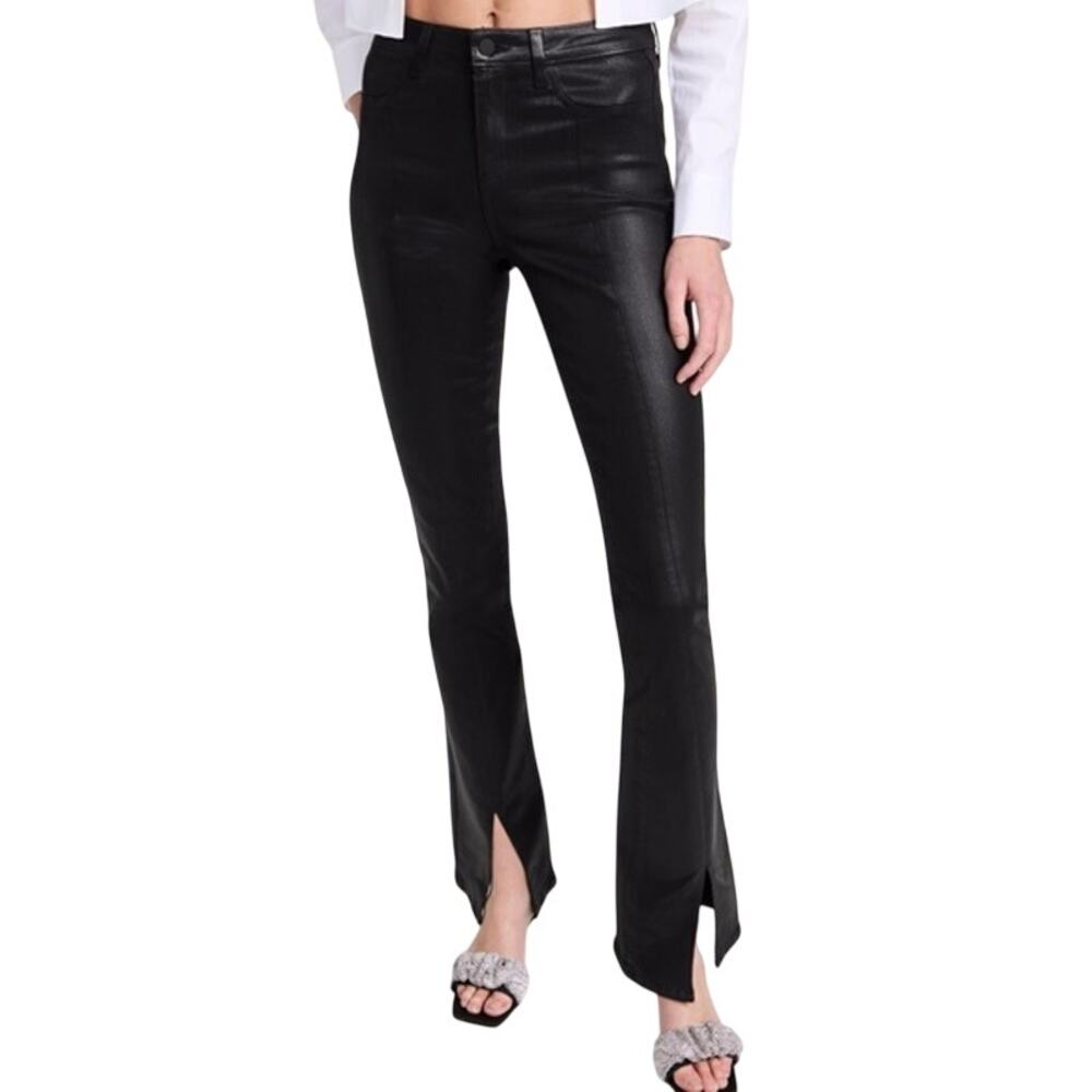 L'agence Beatrix High Rise Coated Black Jeans Women's Size 26 New Without Tags